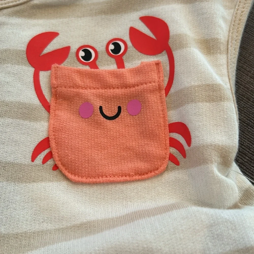 OLD NAVY Baby Girl Crab outfit 2pc (3-6mo) or (6-12mo) NWT